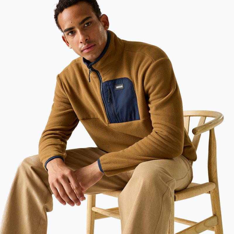 Pánská fleecová mikina REGATTA Frankie Half Zip rich tan/navy 5
