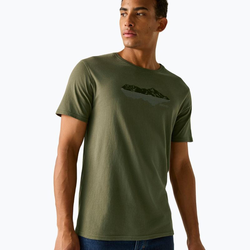 Pánské tričko na lezení Regatta ClineIX dark khaki mountain reflect 3