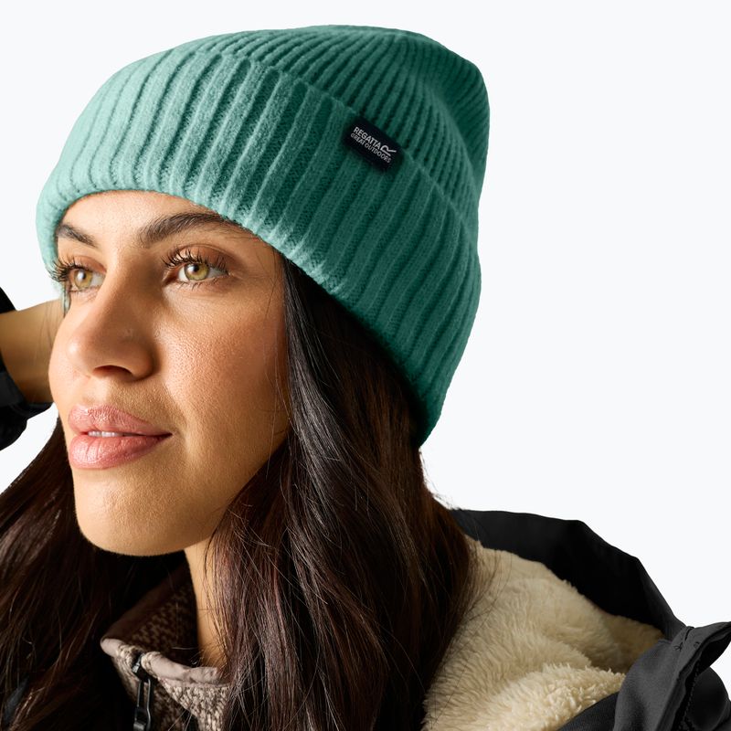 Dámská zimní čepice REGATTA Ribbed Basic dark forest green 5