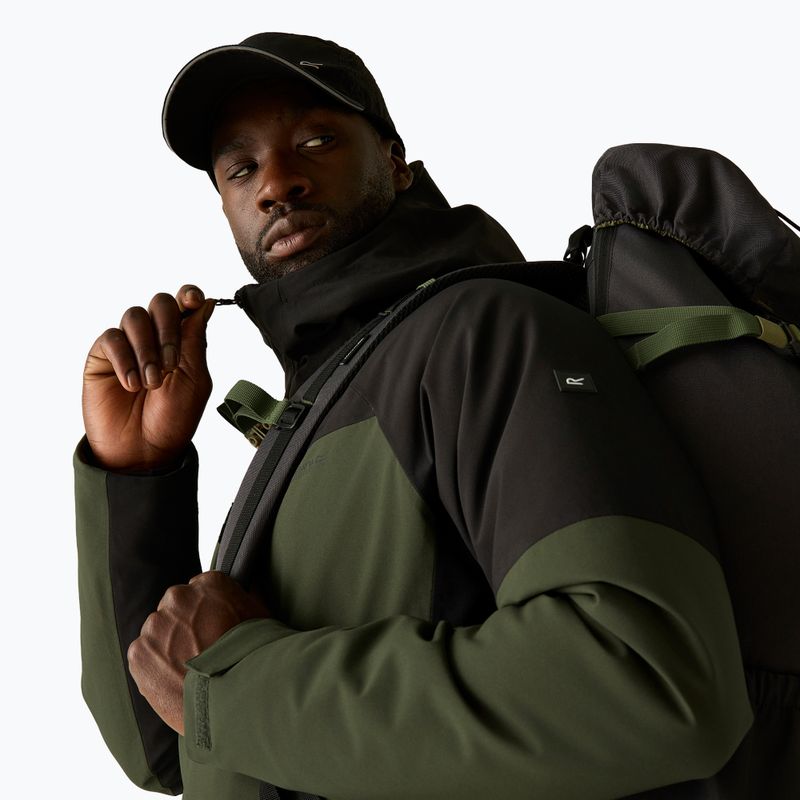 Pánská nepromokavá bunda REGATTA Highton Stretch Padded dark khaki/black 5