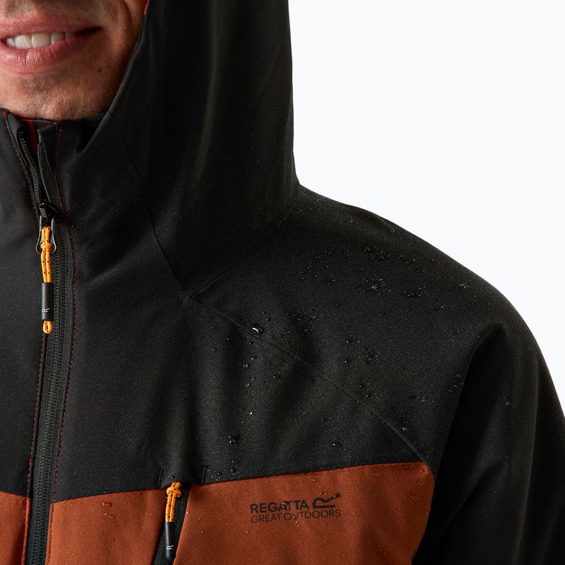 Pánská nepromokavá bunda Regatta Highton Stretch Padded Jacket burnt henna/black 8