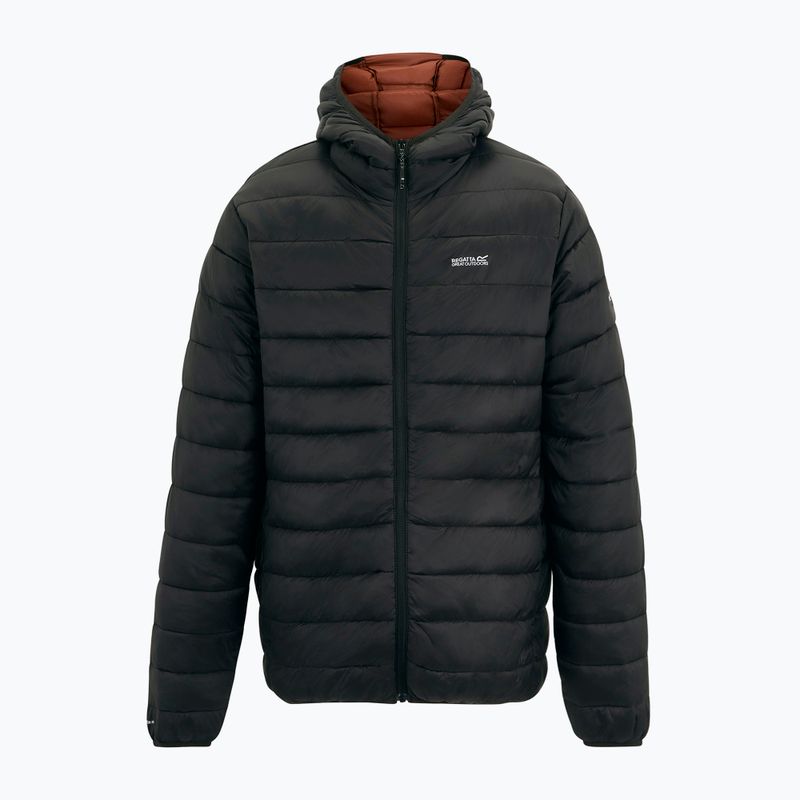 Pánská péřová bunda REGATTA Hooded Marizion black/burnt henna 9