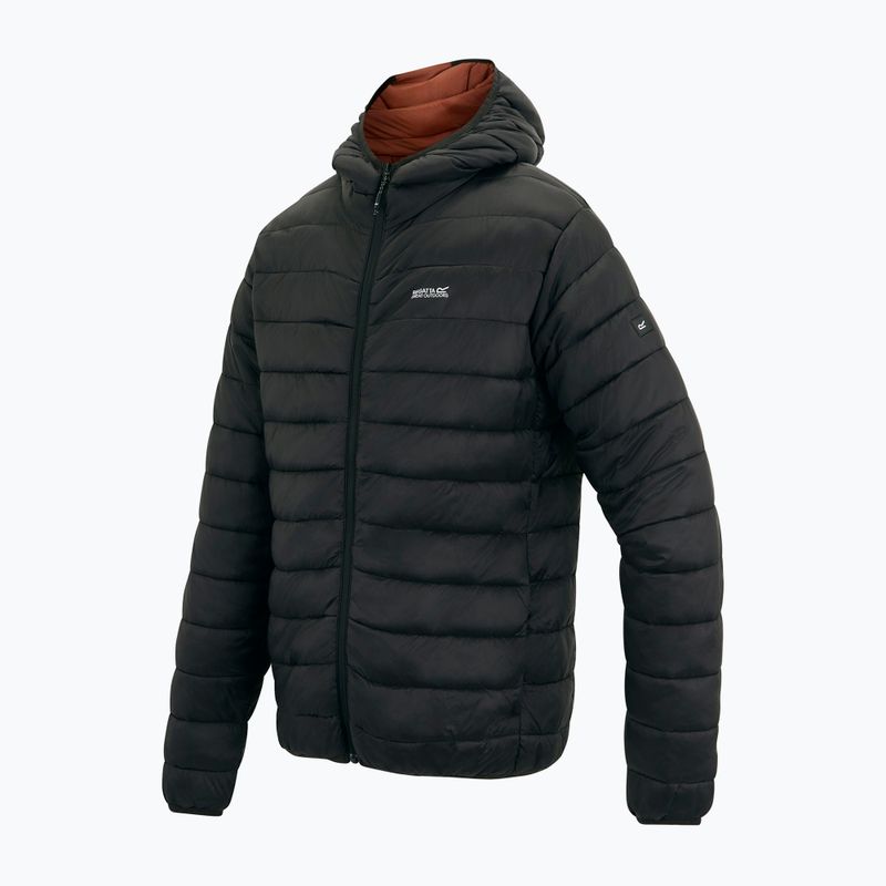 Pánská péřová bunda REGATTA Hooded Marizion black/burnt henna 11
