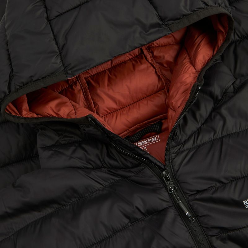 Pánská péřová bunda REGATTA Hooded Marizion black/burnt henna 12