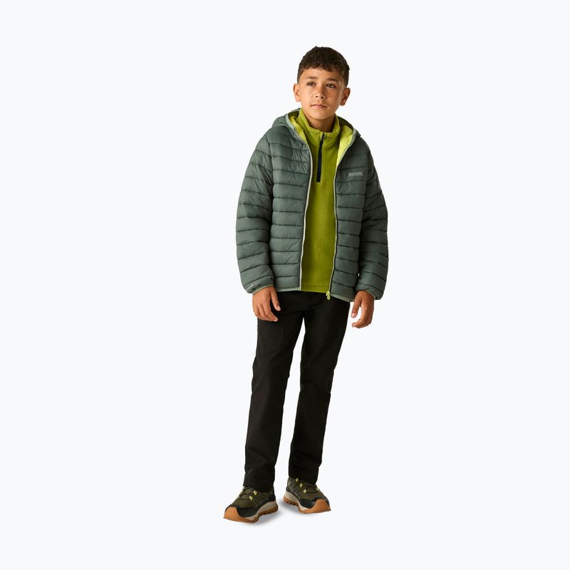 Dětská péřová bunda REGATTA Hooded Marizion dark forest green/wild lime 2
