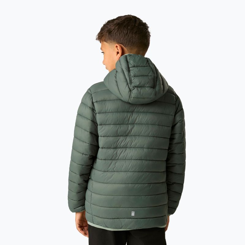Dětská péřová bunda REGATTA Hooded Marizion dark forest green/wild lime 4