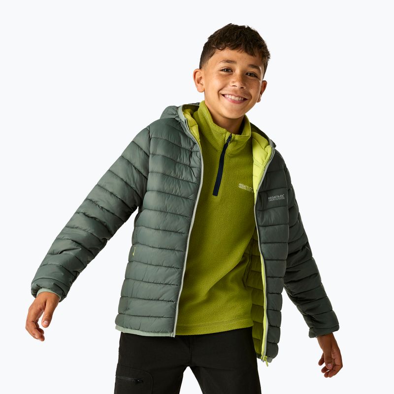 Dětská péřová bunda REGATTA Hooded Marizion dark forest green/wild lime 5