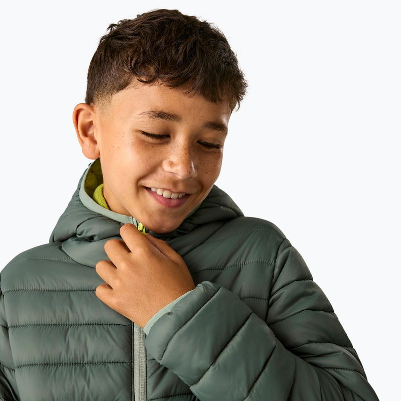 Dětská péřová bunda REGATTA Hooded Marizion dark forest green/wild lime 8