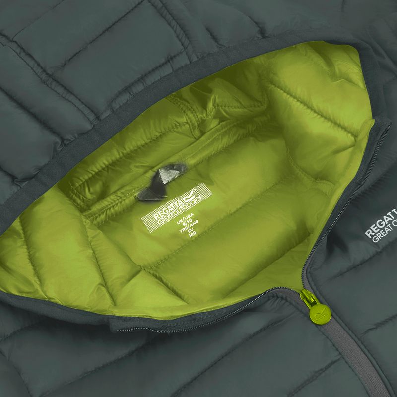 Dětská péřová bunda REGATTA Hooded Marizion dark forest green/wild lime 17