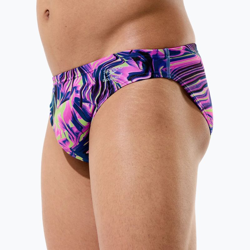 Pánské plavky  Speedo Printed Brief techno jungle/orchid shine 6