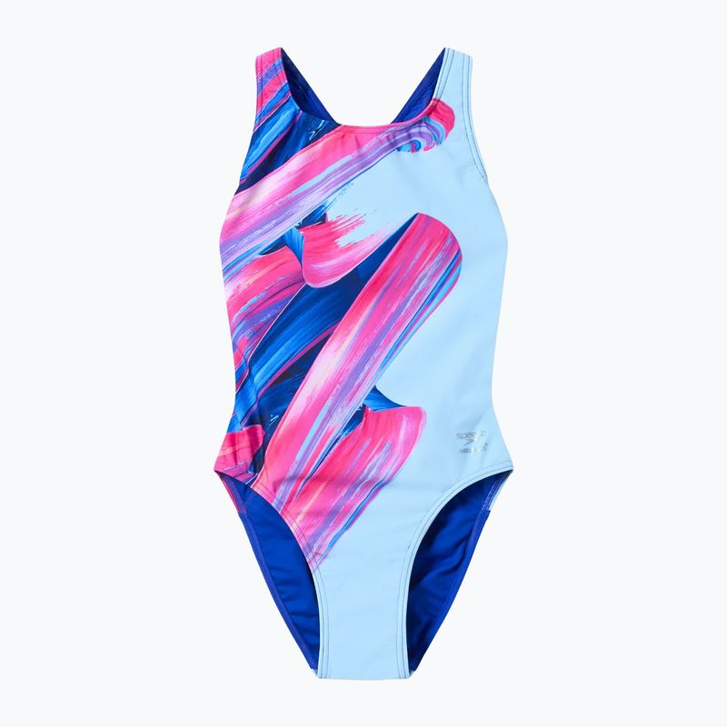 Dámské jednodílné plavky Speedo FL Placement Printed Powerback brushy shadows/cruise 7