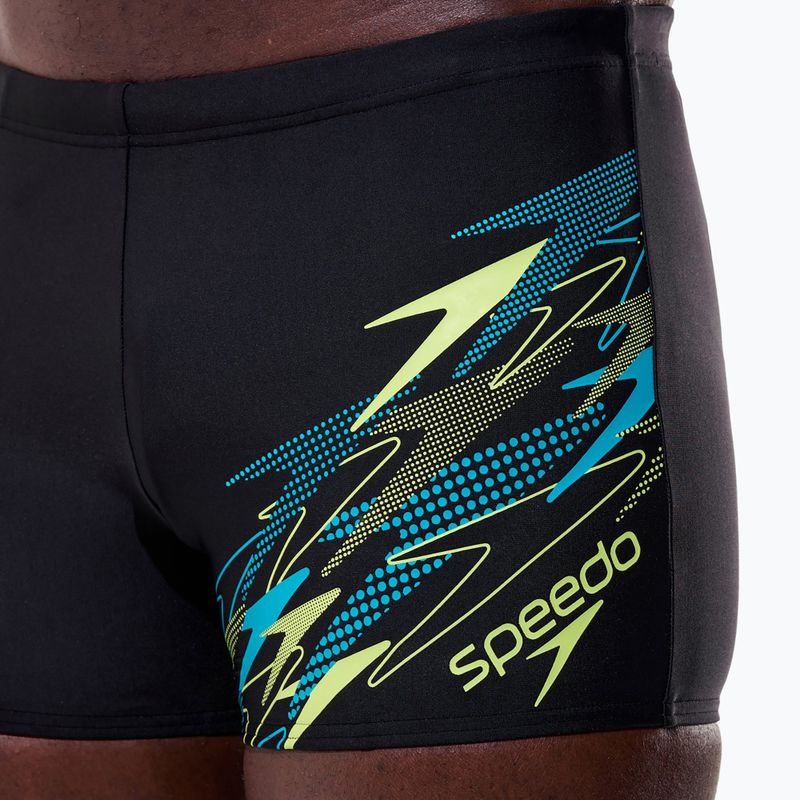 Pánské plavecké boxerky Speedo Medley Logo Aquashort anthracite/hyper teal 6