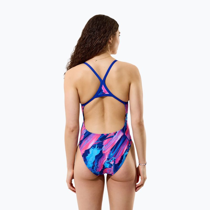 Dámské jednodílné plavky Speedo FL Printed Turnback brushy glitch/hope 2