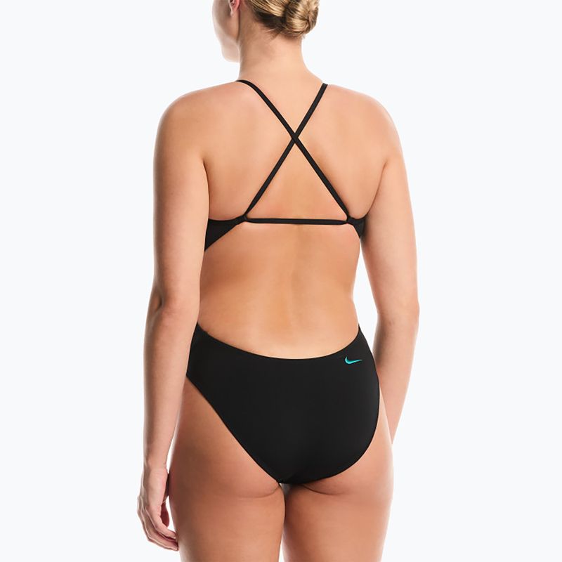 Dámské jednodílné plavky Nike Hydrastrong Logo Gra jet black 3