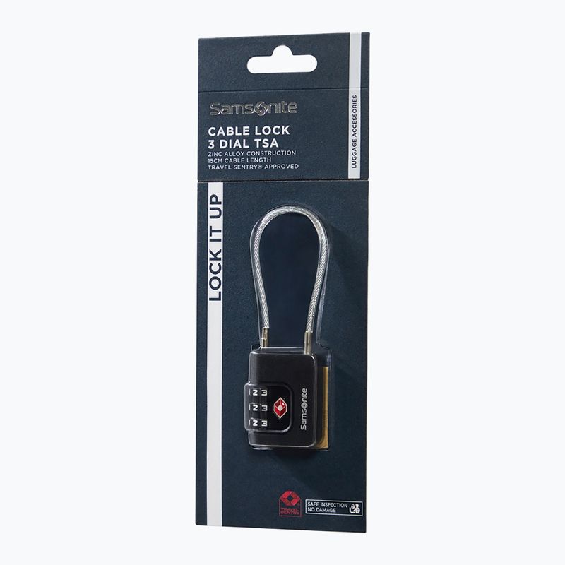 Visací zámek Samsonite Cablelock 3 Dial TSA black 3