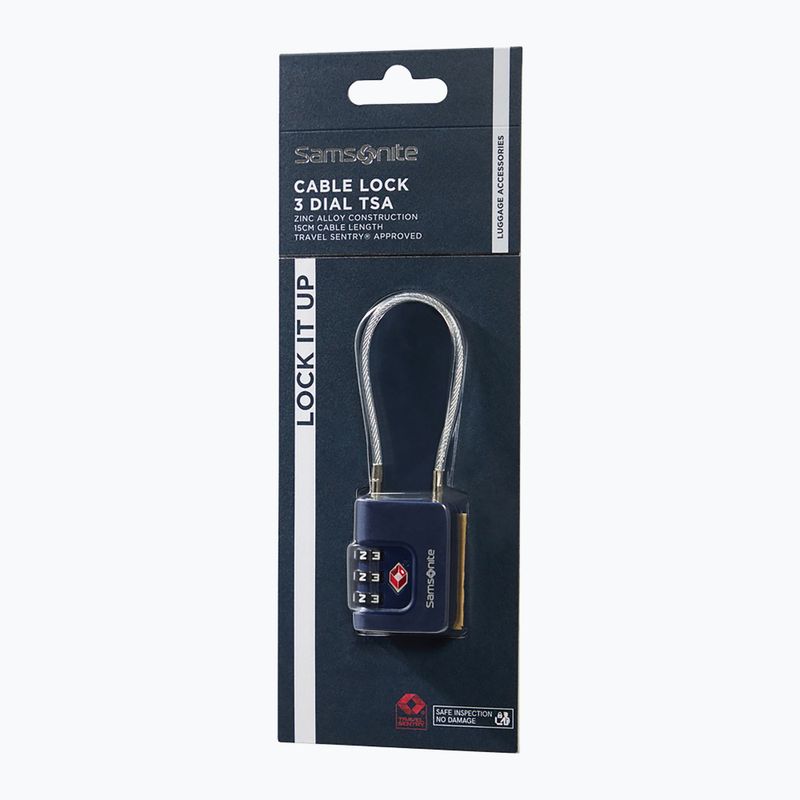Visací zámek Samsonite Cablelock 3 Dial TSA midnight blue 3