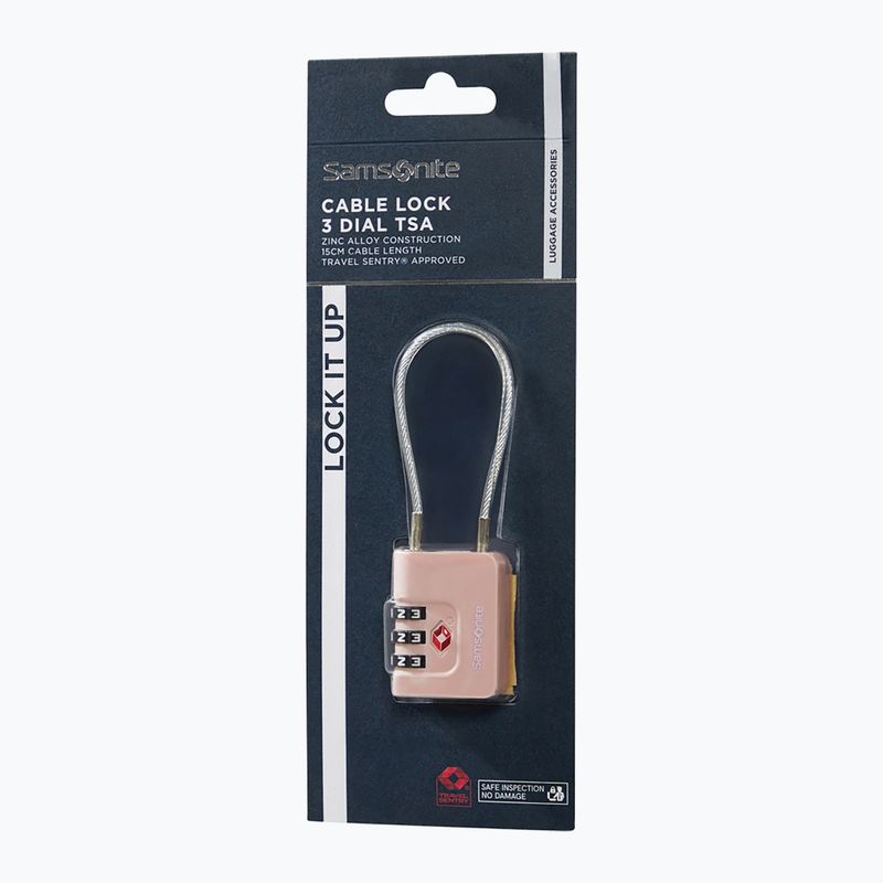 Visací zámek Samsonite Cablelock 3 Dial TSA rose 3