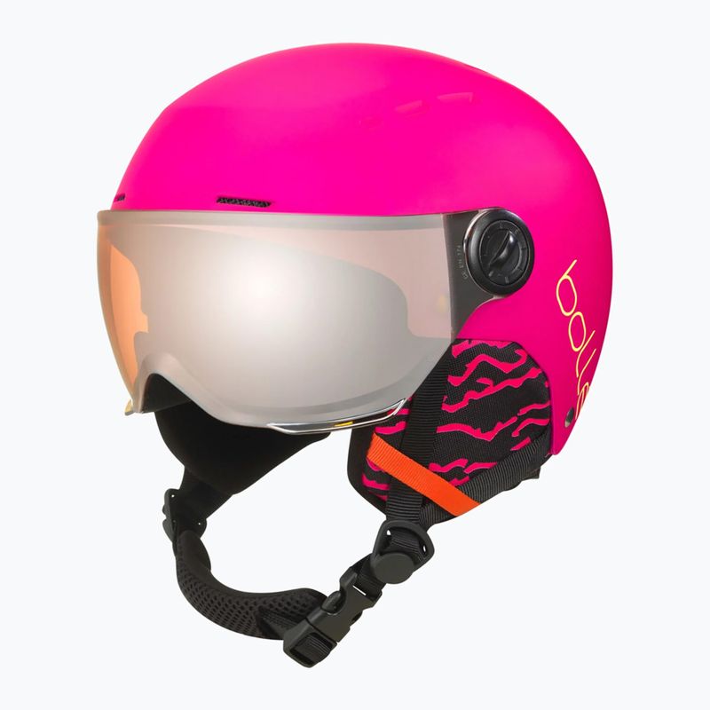 Dětská  lyžařská helma  Bollé Quiz Visor Jr hot pink matte/orange gun