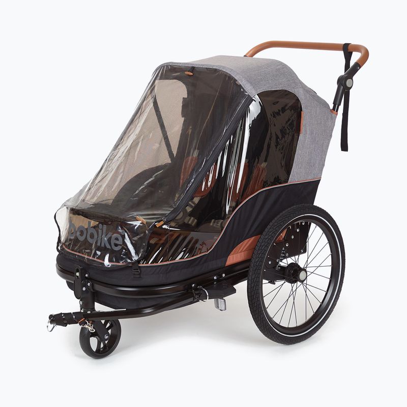Přívěs na kolo pro dvě osoby bobike Moobe šedočerný 8616000001