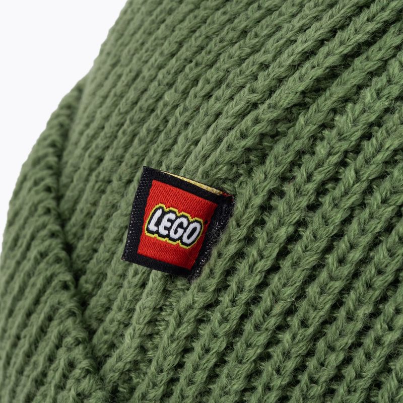 Dětská lyžařská čepice LEGO Lwasmus tmavě khaki 4