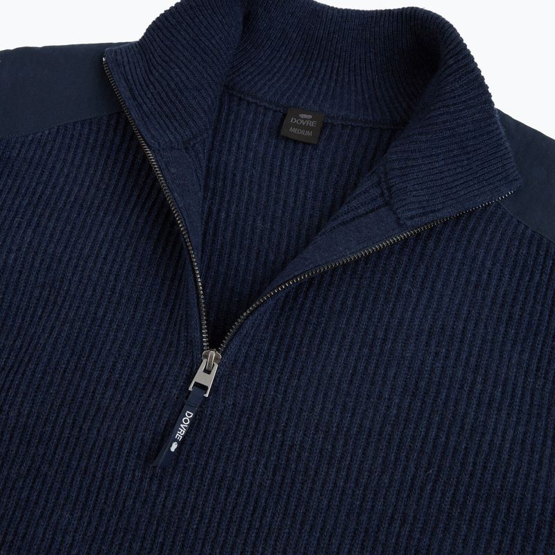 Pánský svetr Dovre Ribbed Knit Half Zip navy 3