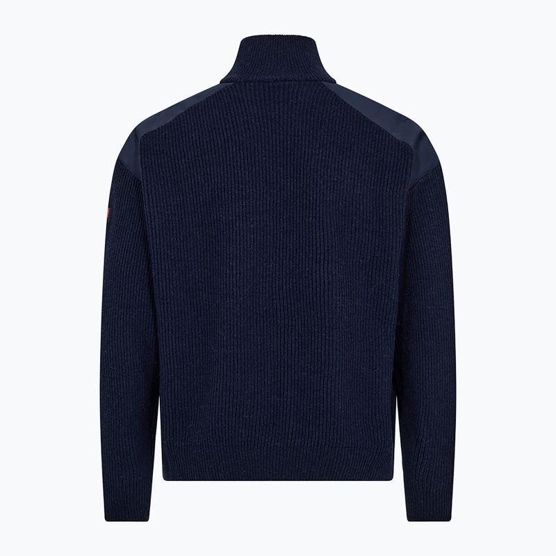 Pánský svetr Dovre Ribbed Knit Half Zip navy 2