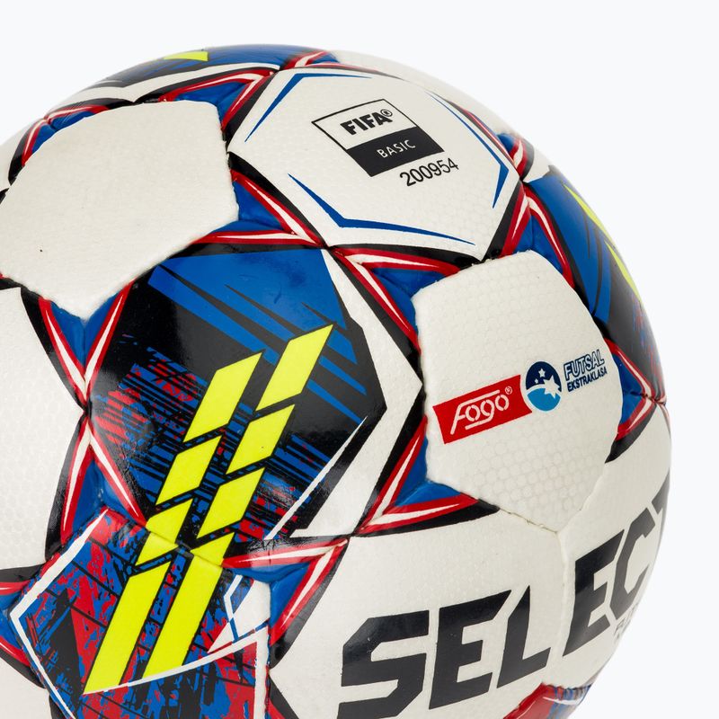 Fotbalový míč SELECT Futsal Mimas Fogo Ekstraklasa FIFA white/yellow velikost 4 3