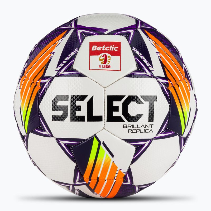 Fotbalový míč SELECT Brillant Replica Betclic 1 Liga v24 white/purple