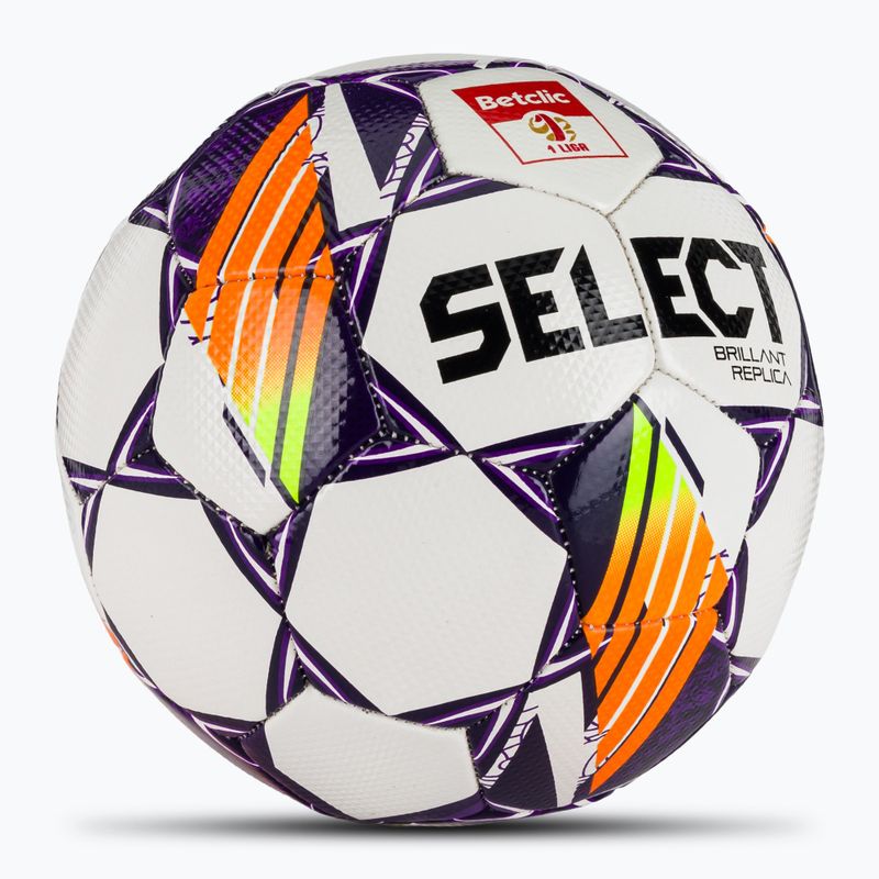 Fotbalový míč SELECT Brillant Replica Betclic 1 Liga v24 white/purple 2