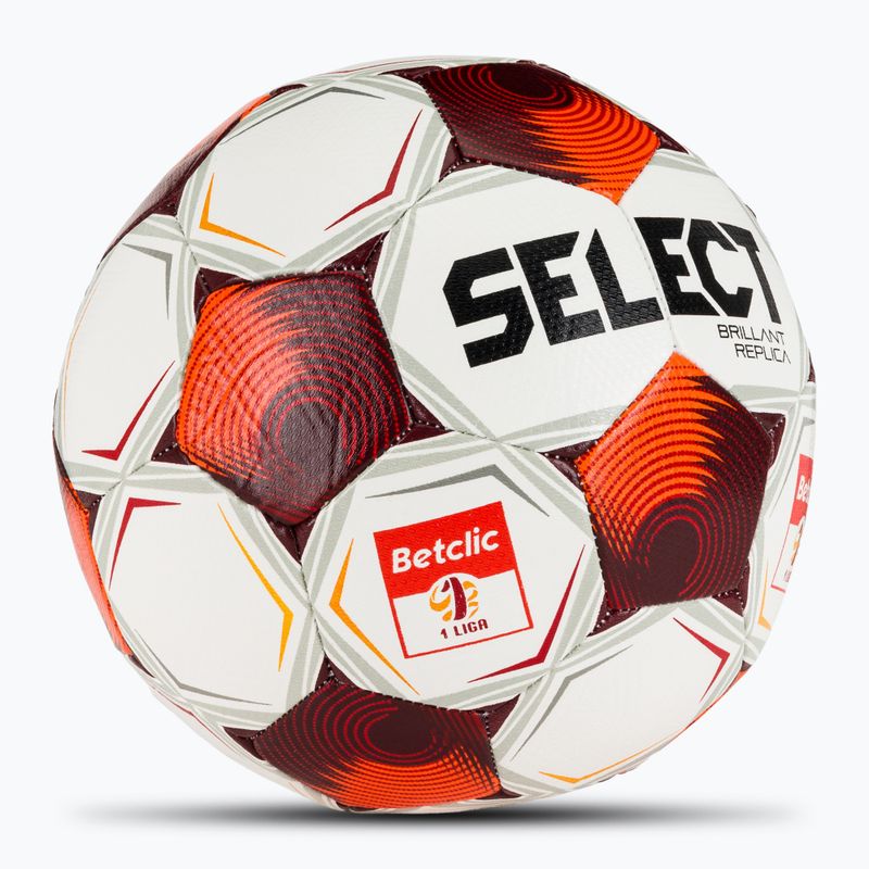 Fotbalový míč SELECT Brillant Replica Betclic v25 white/red velikost 5 2