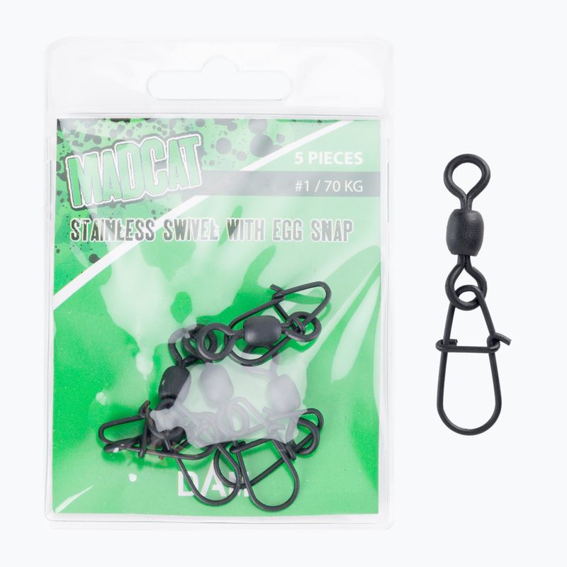 MADCAT Stainles Ball Bearing Swivels Egg Snap black 70913