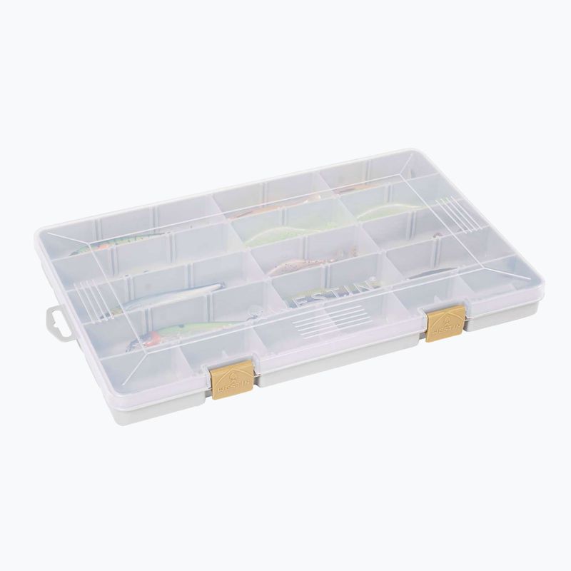 Rybářský box  Westin W3 Tackle Box 35,5 x 22,5 x 3,5 cm grey/clear