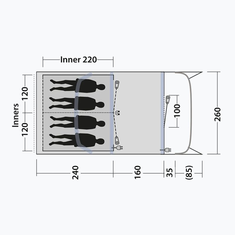 Kempingový stan pro 4 osoby Outwell Monterey 4 Air blue 7