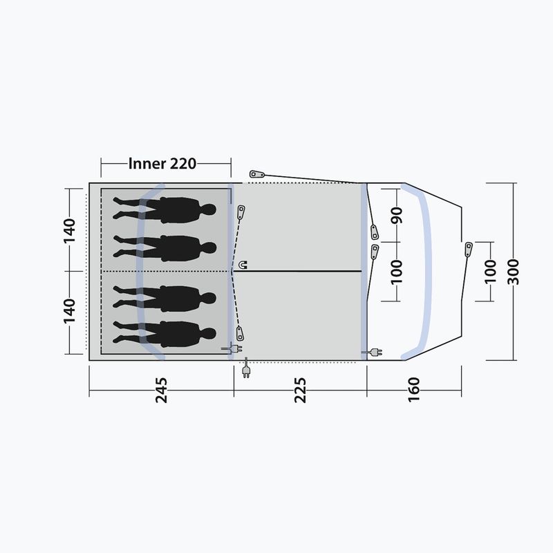 Kempingový stan pro 4 osoby Outwell Sacramento 4 Air blue 10