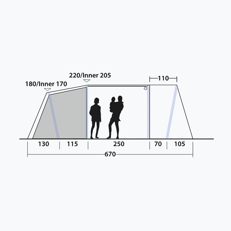 Kempingový stan pro 6 osob Outwell Sacramento 6 Air blue 9