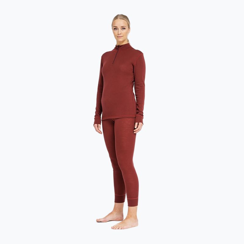 Dámská termo mikina Dovre Wool Zip burgundy 2