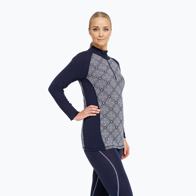 Dámská termo mikina Dovre Wool Organic Half Zip navy 3