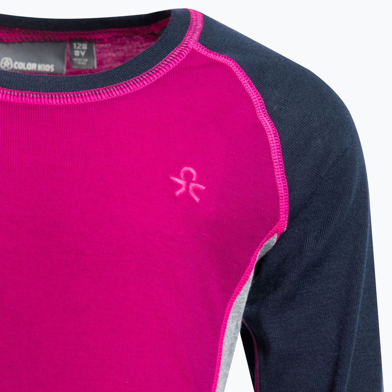 Dětské termoprádlo Color Kids Ski Underwear Colorblock różowo-černá 740777.5885 4