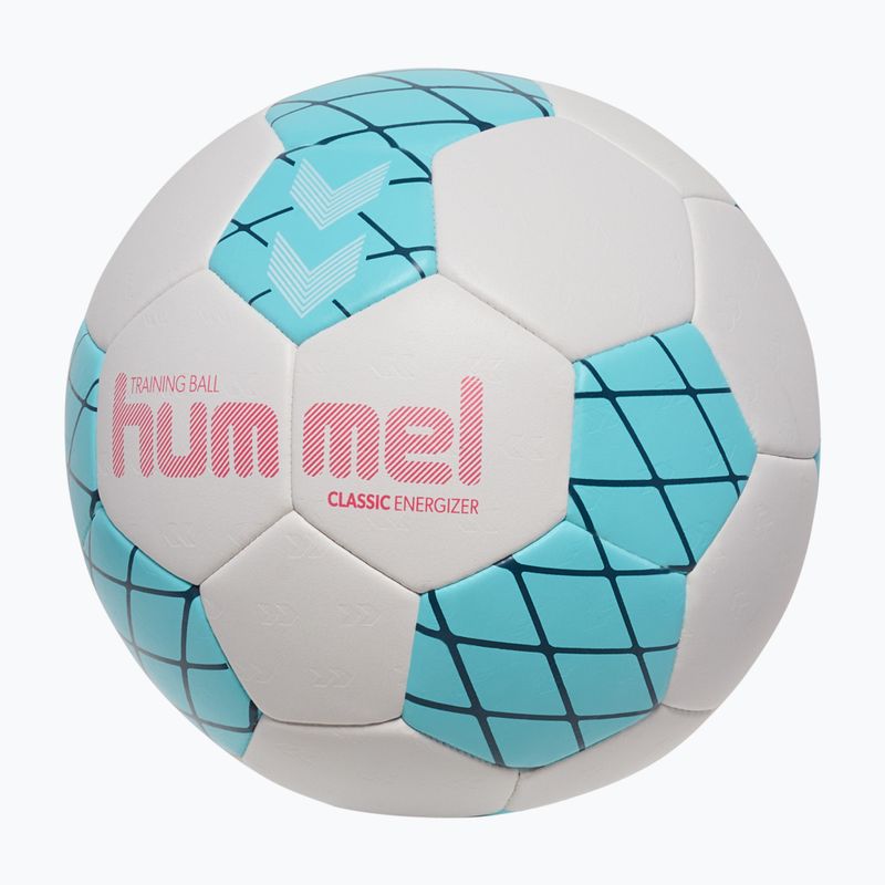 Míč na házenou Hummel Classic Energizer off white/light blue/marine size 2 2