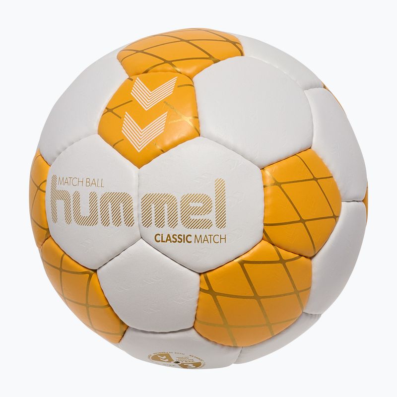 Míč na házenou Hummel Classic Match HB off white/orange/gold size 3 2