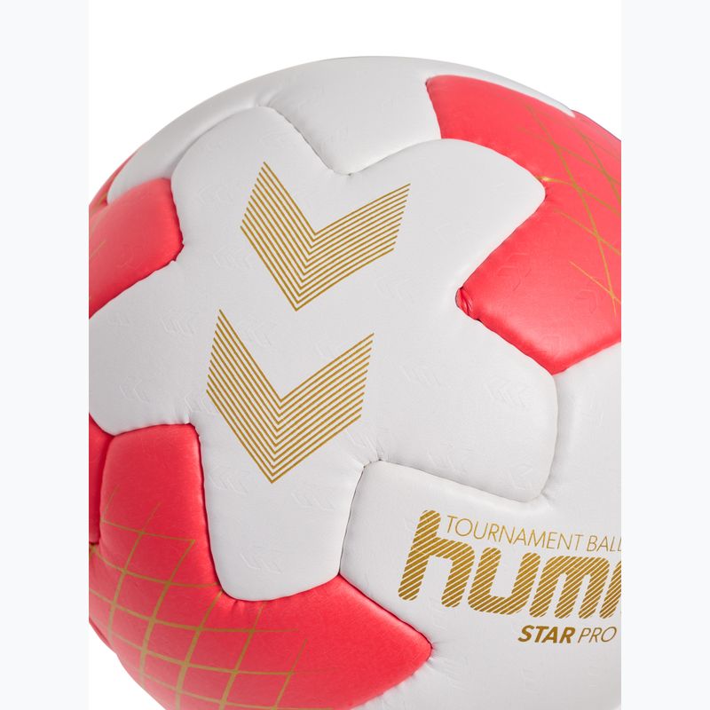 Míč na házenou Hummel Star Pro HB off white/red/gold size 3 4