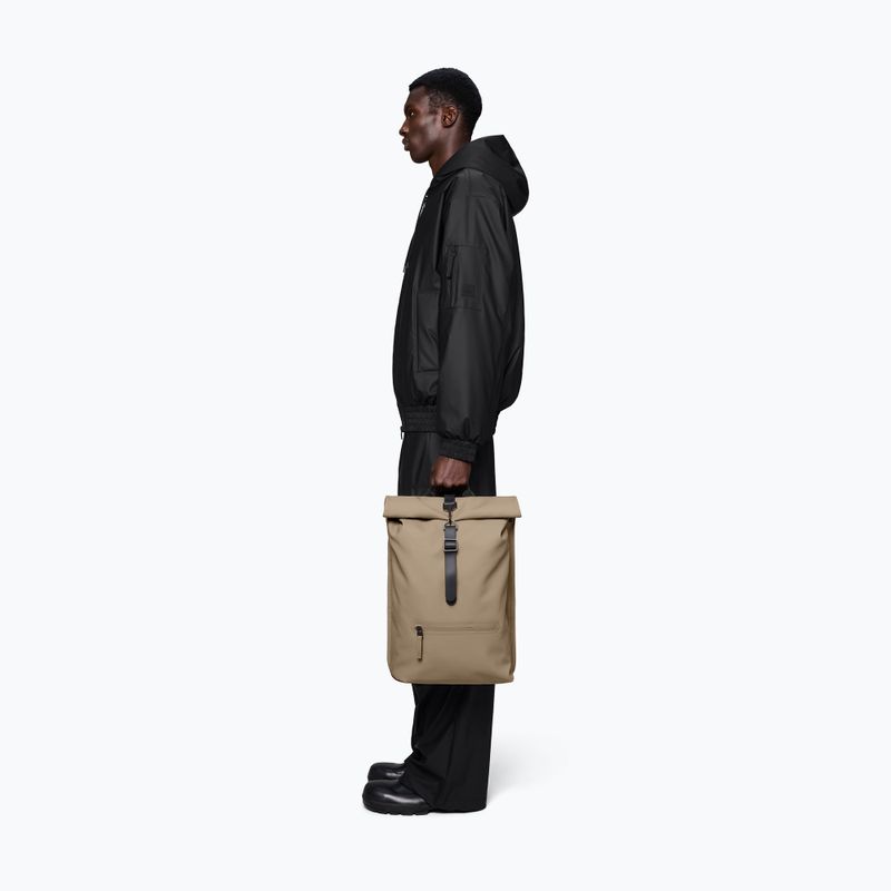 Městský batoh Rains Rucksack Rolltop Beige 5