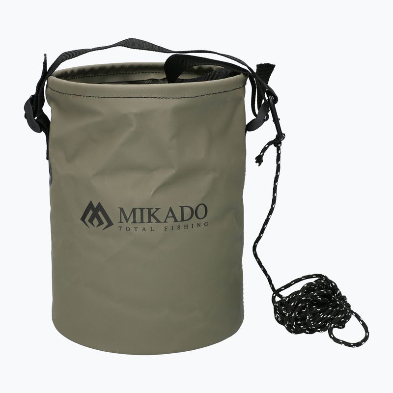 Skládací rybářské vědro Mikado s provázkem zelené AMC-021
