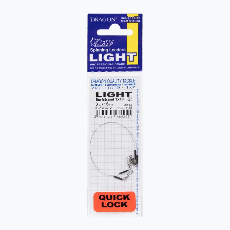 Rychloupínací návazce Dragon Wire Quick Lock 1x19 2 ks stříbrné PDF-56-703-15