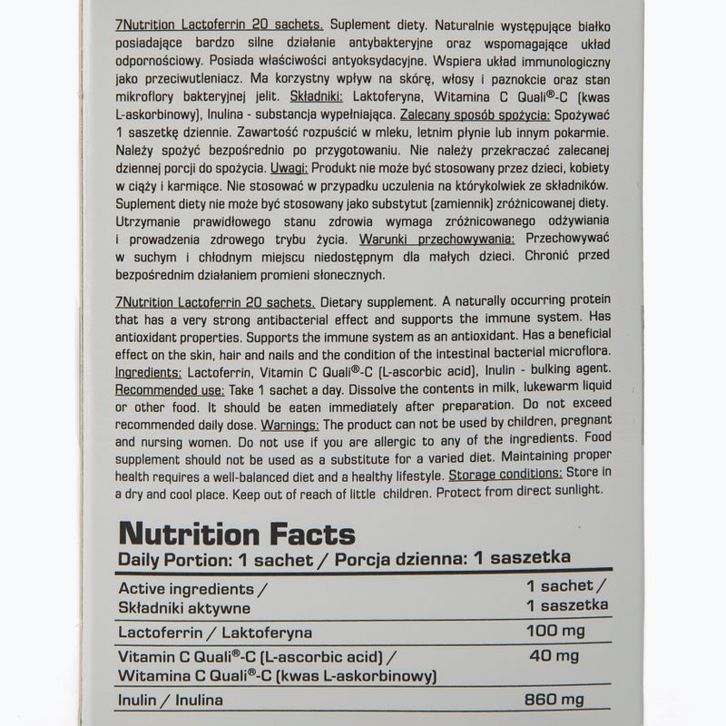 Laktoferin 90%  7Nutrition 100mg imunita 20 sáčků 7Nu000457 2