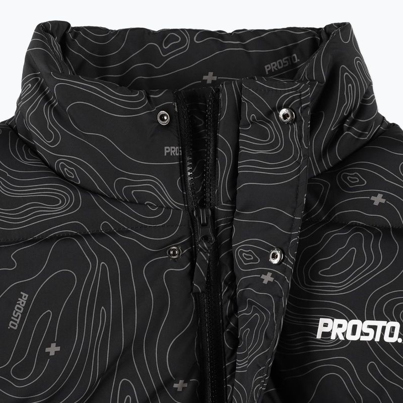 Péřová zimní bunda pánská PROSTO Puff Pattern černá KL222MOUT1052 4