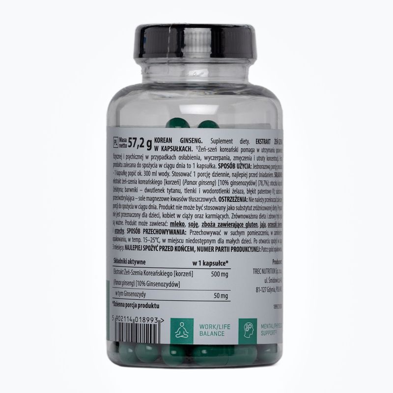 Vitality Korean Ginseng Trec korejský ženšen 90 kapslí TRE/879 2