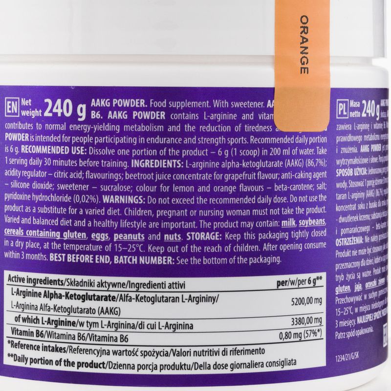 Předtréninkový přípravek Trec AAKG 240g pomeranč TRE/909 4