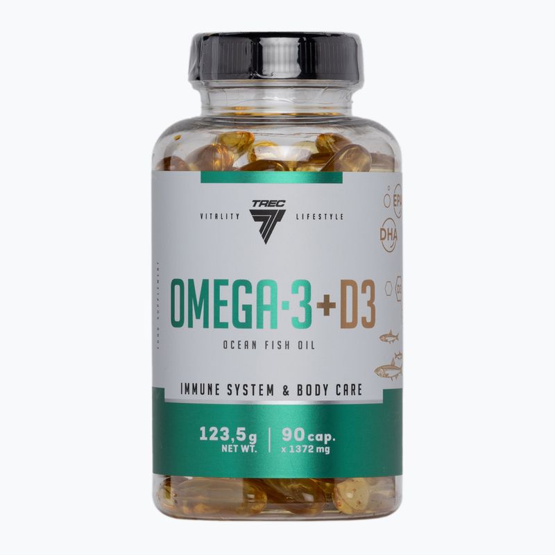 Omega 3 + D3 Trec mastné kyseliny 90 kapslí TRE/930