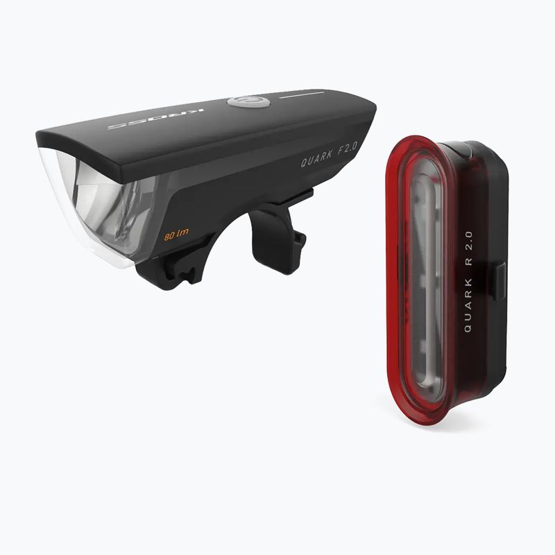 Sada cyklistických světel KROSS Quark Set 2.0 black